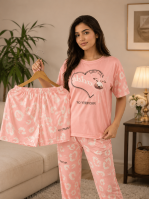 3 Piece Honey Baby Nightwear – Soft Cotton Jersey Set for Comfort & Style