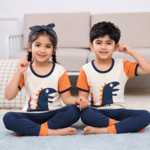 Dragon Print Half Sleeve Kids Suit